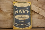 NAVY Sweet Scotch Snuff Tin Tacker Sign