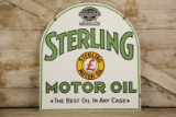 Sterling Motor Oil Double-Sided Porcelain Sign