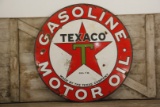 Texaco Gasoline Motor Oil Double-Sided Porcelain Sign