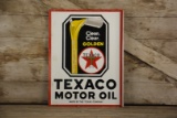 Texaco Motor Oil Double-Sided Porcelain Flange Sign
