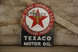 Early Texaco Motor Oil Double-Sided Flange Sign