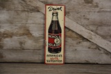 Drink Nichol Kola w/Bottle Tin Tacker Sign