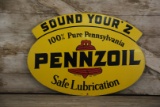 1959 Pennzoil Sound Your Z Double-Sided Sign