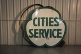 Cities Service Double-Sided Porcelain Sign w/Frame
