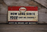 Esso Last Oil Change Double-Sided Sign