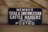 Texas Cattle Raisers Porcelain Sign
