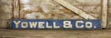 Early Yowell & Co Painted Lumber Sign from VA