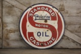 Standard Polarine Oil Gasoline Double-Sided Porcelain Sign