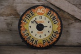 AC Fire Rings Spark Plug Advertising Clock