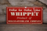 Whippet Automobile Dealer Embossed Tin Sign