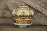 Standard Red Crown Gold Milk Glass Gas Pump Globe