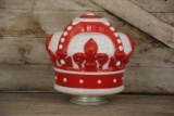 Standard Red Crown Red & White Milk Glass Gas Pump Globe