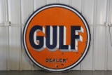 GULF Dealer Double-Sided Porcelain Sign - 66