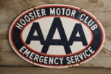 AAA Hoosier Motor Club Double-Sided Porcelain Sign
