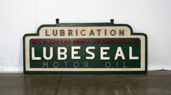 Vintage Pennsylvania Lubeseal Motor Oil Wood Sign