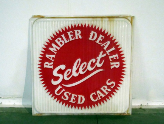 Vintage Rambler Dealer Select Plastic Car Sign
