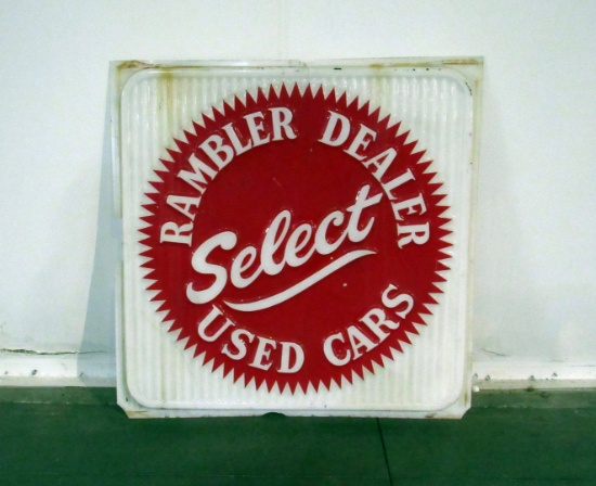 Vintage Rambler Dealer Select Plastic Car Sign