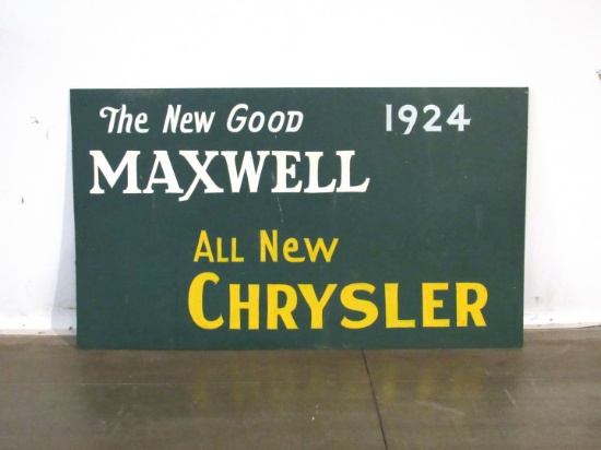 Vintage Chrysler Maxwell Painted Plywood Sign