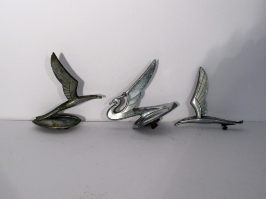 3 Vintage Chevrolet Eagle Hood Ornaments