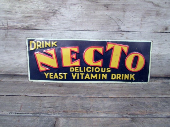 Vintage Necto Vitamin Drink Tin Sign