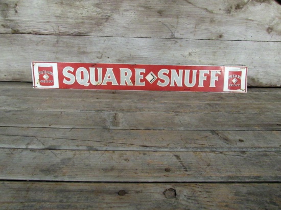 Vintage Square Snuff Tobacco Tin Tacker Sign