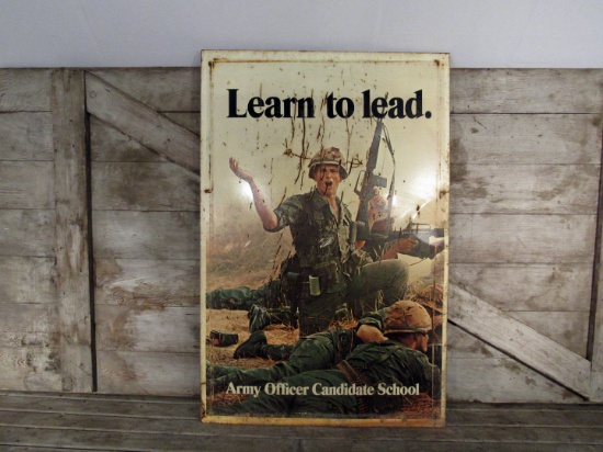 Vintage Learn To Lead Army Officer Candidate School DS Sign