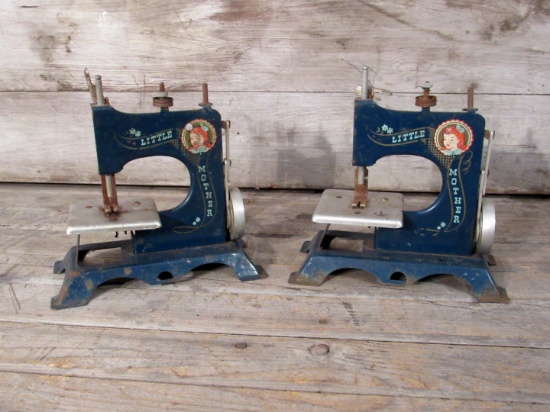 2 Vintage Little Mother Sewing Machines