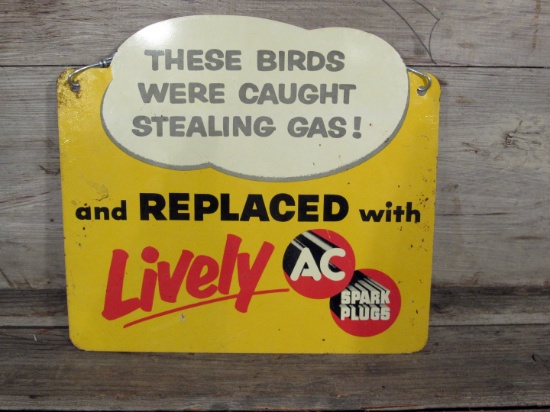 Vintage AC Spark Plugs Small Metal Sign