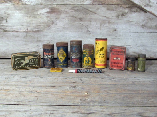 Vintage Automotive Tins Goodyear, Firestone & Others