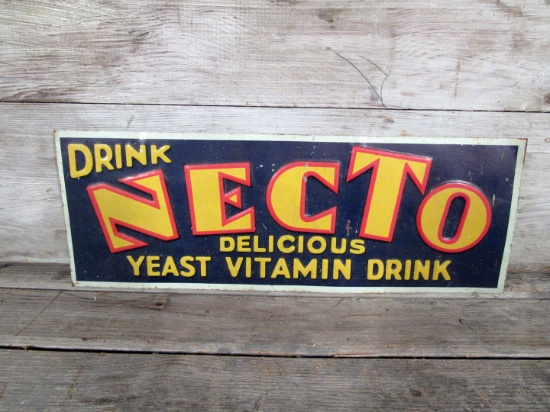 Vintage Necto Vitamin Drink Tin Sign