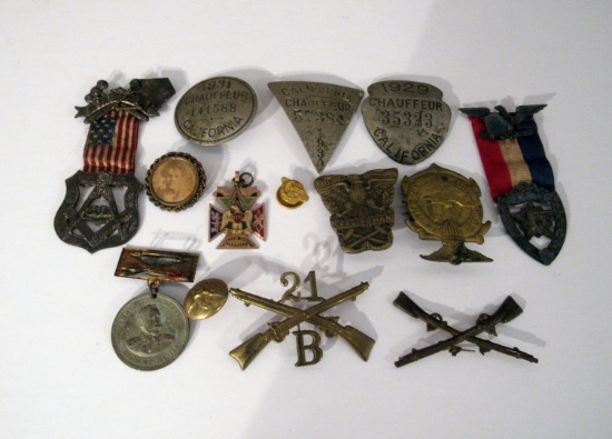 Vintage Military and Chauffeur Pins