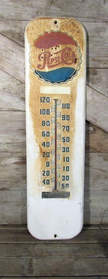 Vintage Pepsi Cola Bottle Cap Thermometer