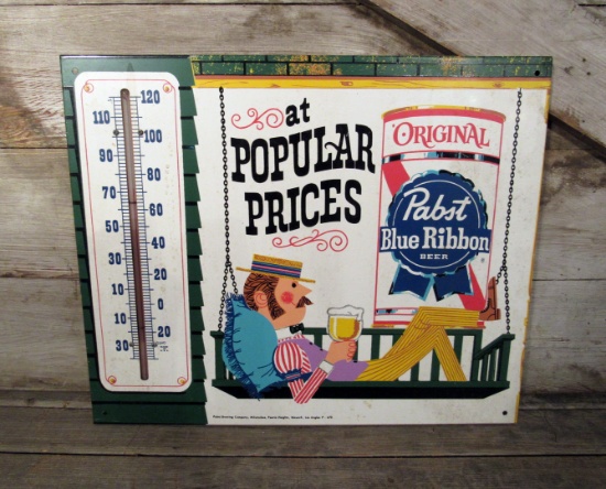 Vintage Pabst Blue Ribbon Beer Thermometer