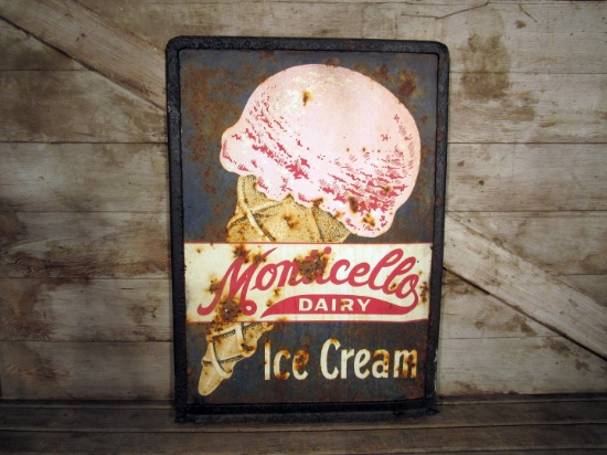 Vintage Monticello DS Ice Cream Sign