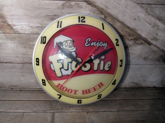 Enjoy Frosty Root Beer Lighted Clock