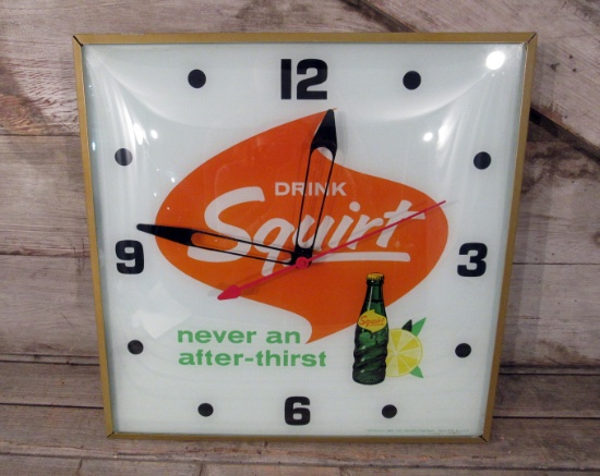 Vintage Drink Squirt Lighted Clock