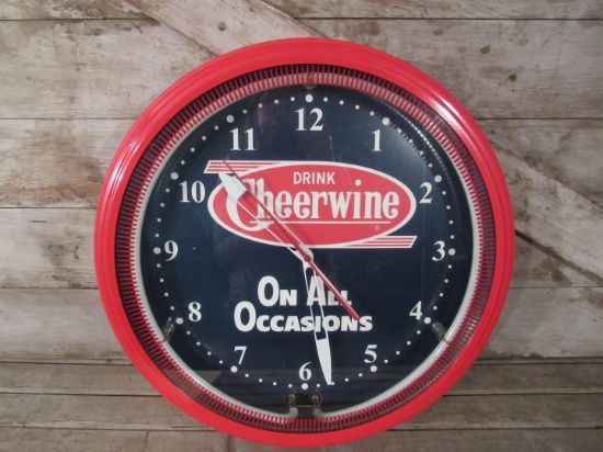 Drink Cheerwine Neon Lighted Clock