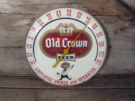 Vintage Old Crown Beer Thermometer