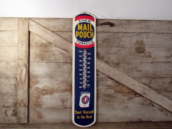 Vintage Mail Pouch Tobacco Thermometer