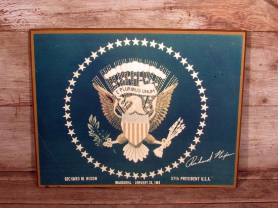 Vintage Richard Nixon Plaque Sign