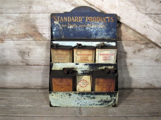 Vintage Standard Oil and Gloss Can Display