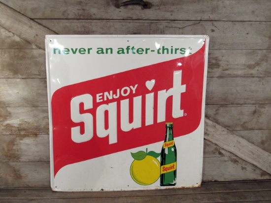 Vintage Enjoy Squirt Tin Sign