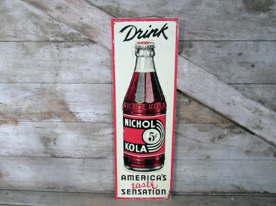 Vintage Drink Nichol Kola Embossed Tin Sign