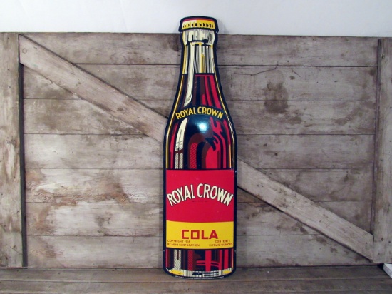 Tin Royal Crown Bottle Sign