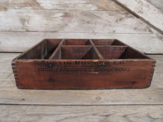 Vintage Austin Powder Co. Explosives Wood Crate
