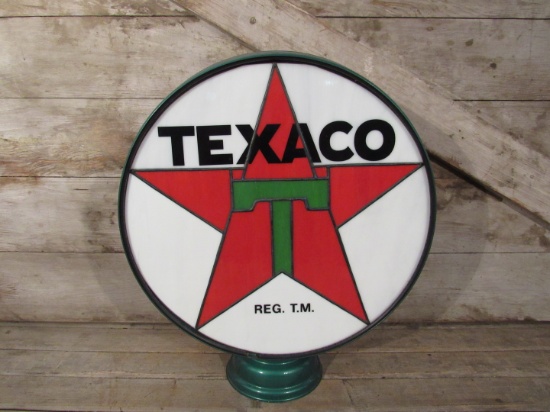 Vintage Texaco Gasoline Gas Pump Glass and Metal Globe