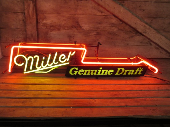 Vintage Miller Genuine Draft Beer Neon Sign