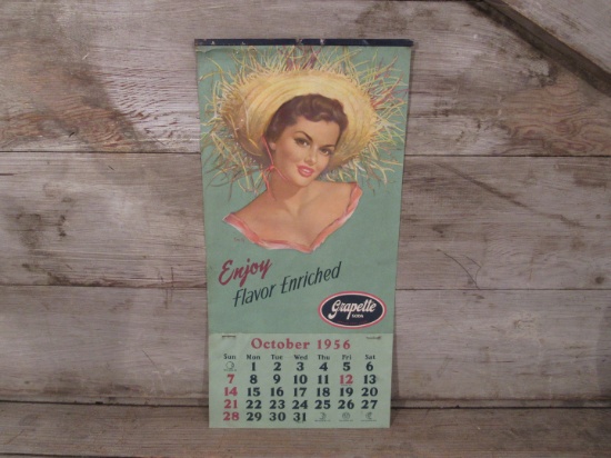 Vintage Grapette Soda 1956 Calendar