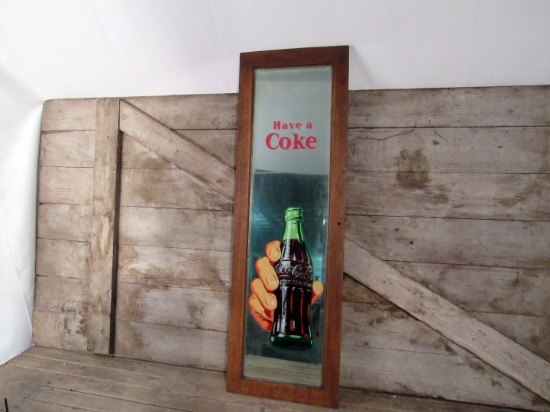 Vintage Have A Coke Framed Glass Mirror