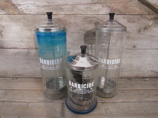 3 Barbicide Disinfectant Jars